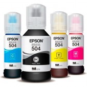 Kit Refil Epson T504 Original  Preto, Ciano, Magenta e Amarelo