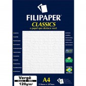 Papel Vergê A4 180gr. 50fls Branco Filipaper 000822